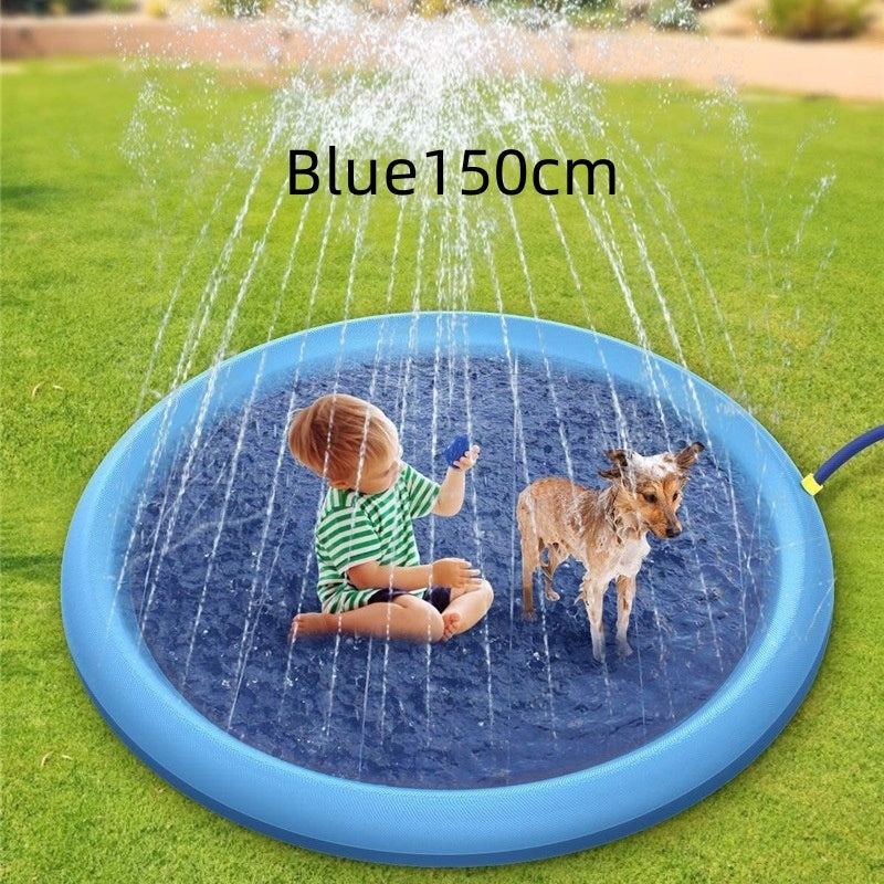 LAURENJAY Splash Pad for Dogs Kids,51" Anti-Slip Dog Pool Dog Splash Pad Doggie Pool,Thicken Sprinkler Pool Summer Outdoor Water Toys Backyard Fountain Play Mat For Pet Dog Cat