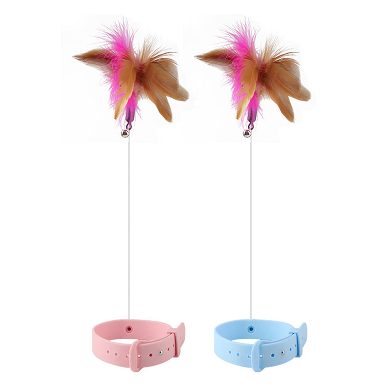 Pet Toy Multi-functional Binding Foot Table Leg Collar Feather Silicone Cat Teaser