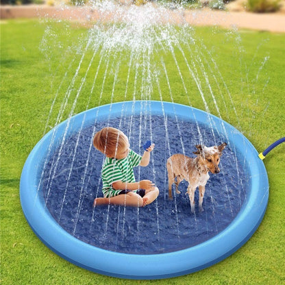 LAURENJAY Splash Pad for Dogs Kids,51" Anti-Slip Dog Pool Dog Splash Pad Doggie Pool,Thicken Sprinkler Pool Summer Outdoor Water Toys Backyard Fountain Play Mat For Pet Dog Cat