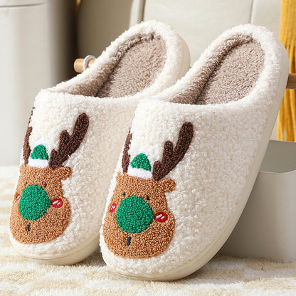 Christmas Elk Slippers - Soft, Cozy, and Festive