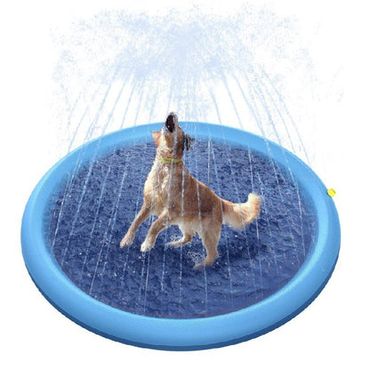 LAURENJAY Splash Pad for Dogs Kids,51" Anti-Slip Dog Pool Dog Splash Pad Doggie Pool,Thicken Sprinkler Pool Summer Outdoor Water Toys Backyard Fountain Play Mat For Pet Dog Cat