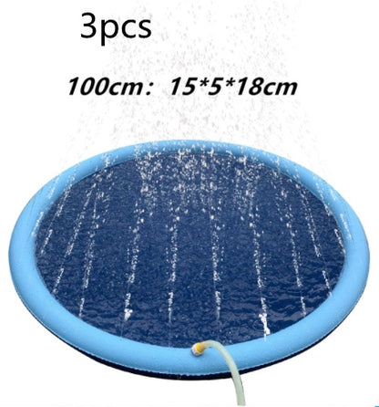 LAURENJAY Splash Pad for Dogs Kids,51" Anti-Slip Dog Pool Dog Splash Pad Doggie Pool,Thicken Sprinkler Pool Summer Outdoor Water Toys Backyard Fountain Play Mat For Pet Dog Cat