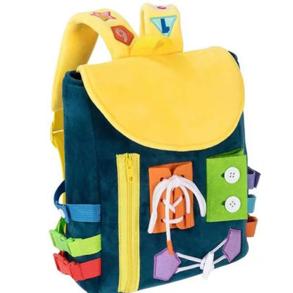 Smartiepack ! Sensory Busy Board Backpack. Buckles & Learning Activity Toys For Kids To Develop Basic Life Skills.