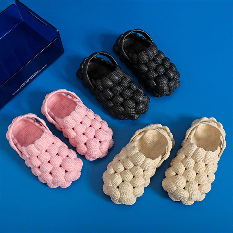 Womens Soft Sole Bubble Clogs Lightweight Solid Color Slippers