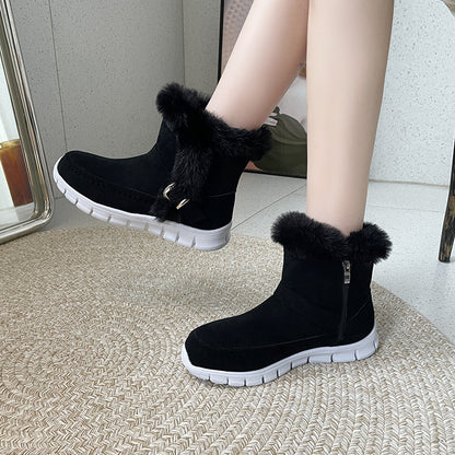 Winter Boots - Warm,comfortable and fleece-lined with buckle strap detail