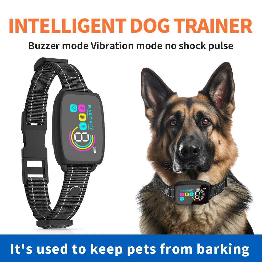 Anti Barking Dog Collar - Safe & Humane Training Modes, Rechargeable & Waterproof (Non-Shock Option Available)