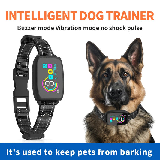 Anti Barking Dog Collar - Safe & Humane Training Modes, Rechargeable & Waterproof (Non-Shock Option Available)