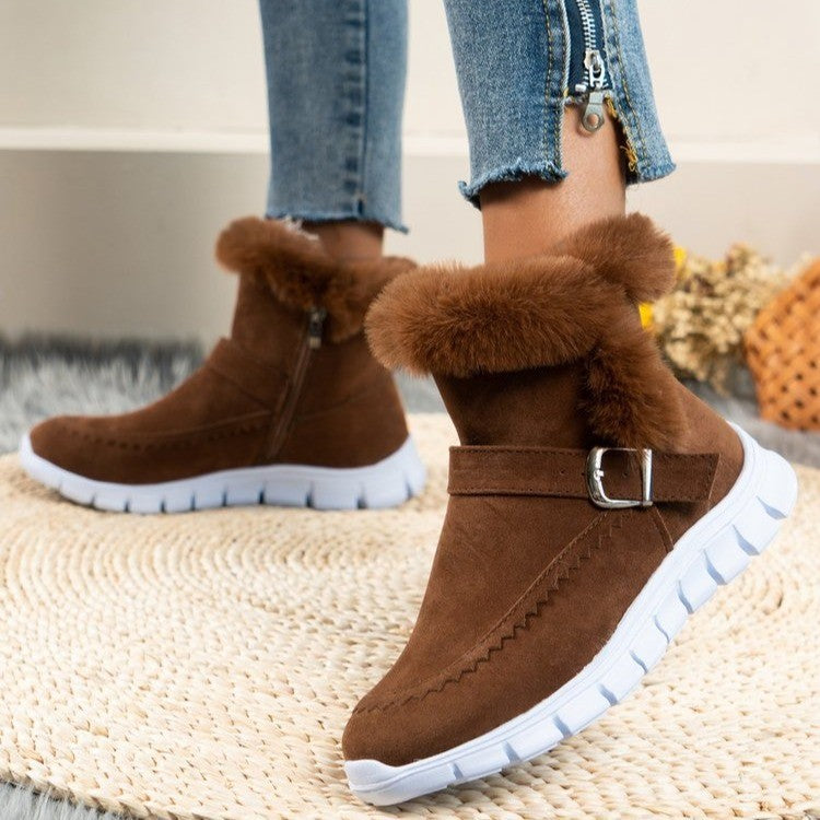 Winter Boots - Warm,comfortable and fleece-lined with buckle strap detail