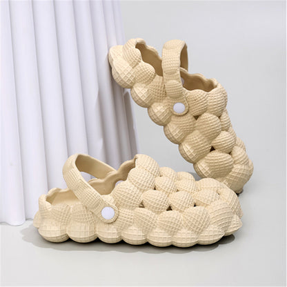 Womens Soft Sole Bubble Clogs Lightweight Solid Color Slippers