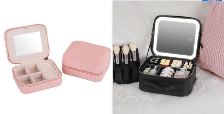 LED Makeup Bag with Mirror: Lighted Cosmetic Organizer, 3 Colour Modes, Adjustable Dividers, Portable & Waterproof