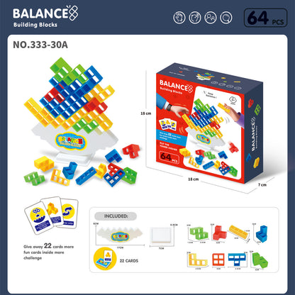 Balance Stacking Tower Blocks Game for Kids and Adults | Family-Friendly Party Game | Travel-Friendly Puzzle Game