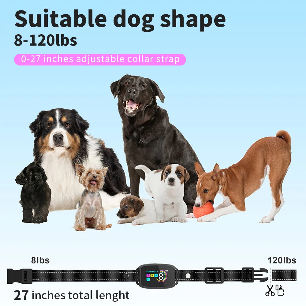 Anti Barking Dog Collar - Safe & Humane Training Modes, Rechargeable & Waterproof (Non-Shock Option Available)