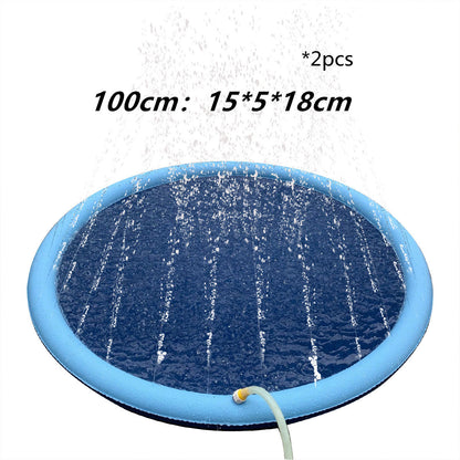 LAURENJAY Splash Pad for Dogs Kids,51" Anti-Slip Dog Pool Dog Splash Pad Doggie Pool,Thicken Sprinkler Pool Summer Outdoor Water Toys Backyard Fountain Play Mat For Pet Dog Cat