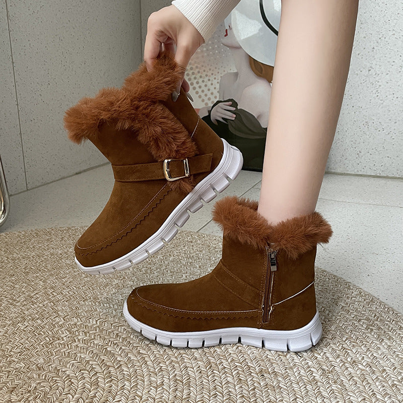 Winter Boots - Warm,comfortable and fleece-lined with buckle strap detail