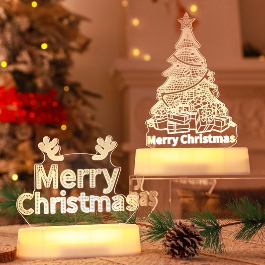 Christmas Decoration, 3D Lamp, Acrylic LED Night Lights, New Year, Christmas Gift, Christmas Ornaments