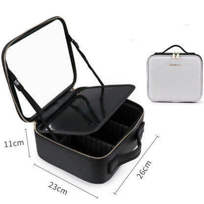 LED Makeup Bag with Mirror: Lighted Cosmetic Organizer, 3 Colour Modes, Adjustable Dividers, Portable & Waterproof