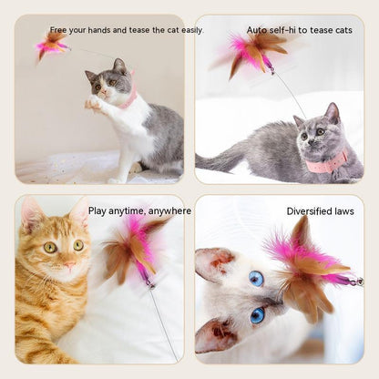 Pet Toy Multi-functional Binding Foot Table Leg Collar Feather Silicone Cat Teaser