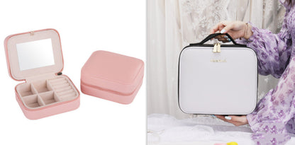 LED Makeup Bag with Mirror: Lighted Cosmetic Organizer, 3 Colour Modes, Adjustable Dividers, Portable & Waterproof