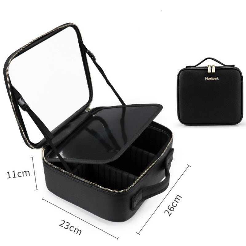 LED Makeup Bag with Mirror: Lighted Cosmetic Organizer, 3 Colour Modes, Adjustable Dividers, Portable & Waterproof