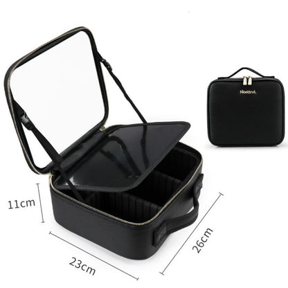 LED Makeup Bag with Mirror: Lighted Cosmetic Organizer, 3 Colour Modes, Adjustable Dividers, Portable & Waterproof