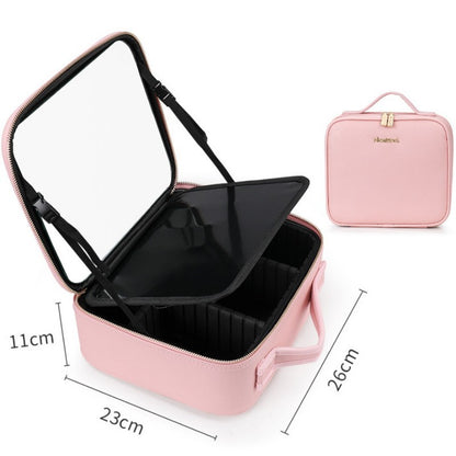 LED Makeup Bag with Mirror: Lighted Cosmetic Organizer, 3 Colour Modes, Adjustable Dividers, Portable & Waterproof