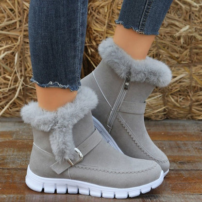 Winter Boots - Warm,comfortable and fleece-lined with buckle strap detail