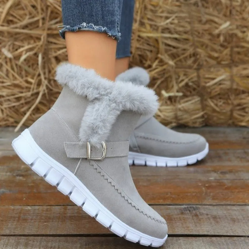 Winter Boots - Warm,comfortable and fleece-lined with buckle strap detail