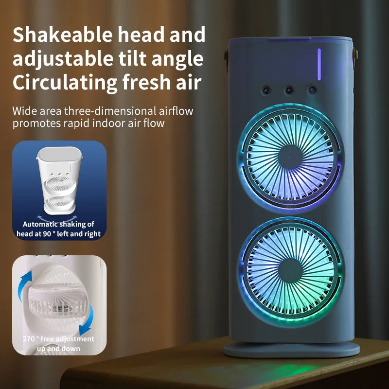 Multi-functional Double Head Spray Fan