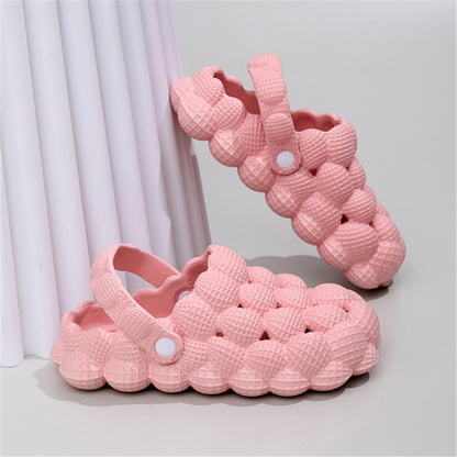 Womens Soft Sole Bubble Clogs Lightweight Solid Color Slippers