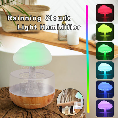 Raining Sound Cloud Humidifier with Night Light, Aromatherapy Essential Oil Diffuser, Micro Humidifier, Relaxing Mood Water Drop Sound For Home