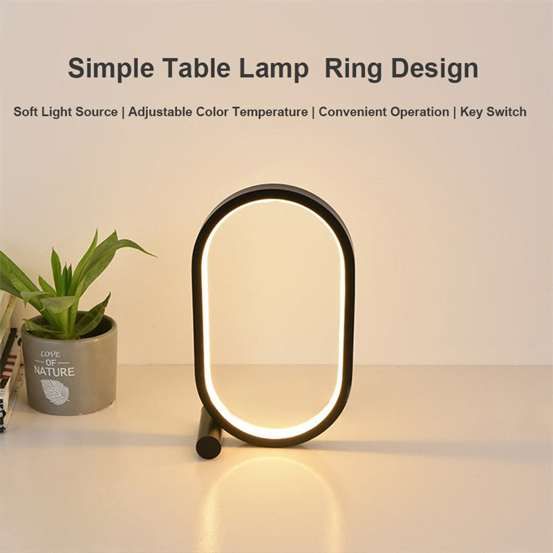 USB Plug-In Lamp - Touch Control, Dimmable, Oval Acrylic Design - Perfect for Bedside or Desk