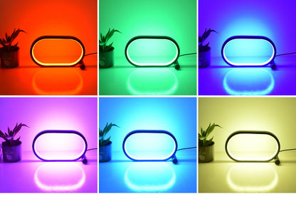 USB Plug-In Lamp - Touch Control, Dimmable, Oval Acrylic Design - Perfect for Bedside or Desk