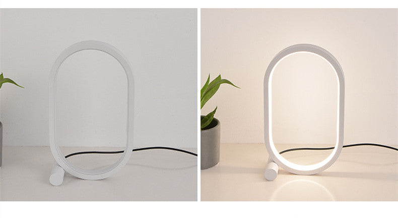 USB Plug-In Lamp - Touch Control, Dimmable, Oval Acrylic Design - Perfect for Bedside or Desk