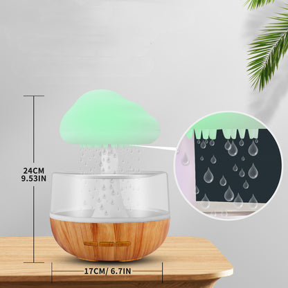 Raining Sound Cloud Humidifier with Night Light, Aromatherapy Essential Oil Diffuser, Micro Humidifier, Relaxing Mood Water Drop Sound For Home