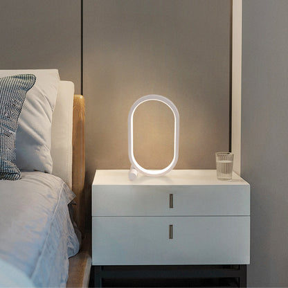 USB Plug-In Lamp - Touch Control, Dimmable, Oval Acrylic Design - Perfect for Bedside or Desk