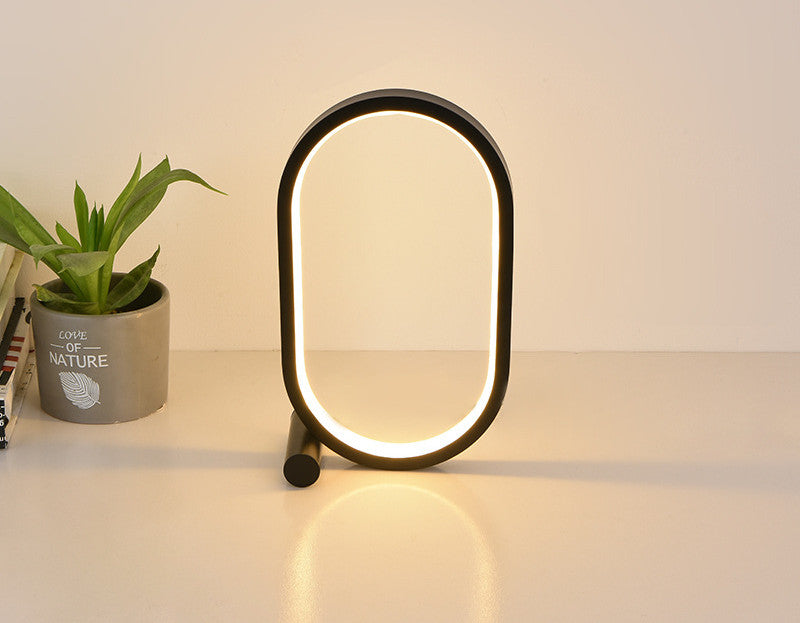 USB Plug-In Lamp - Touch Control, Dimmable, Oval Acrylic Design - Perfect for Bedside or Desk